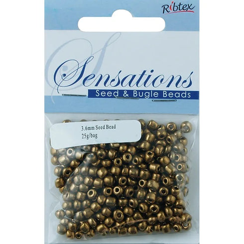 3.6mm Glass Seed Beads - 25g (available in 42 colours)
